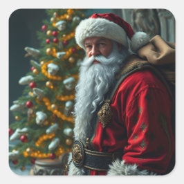 Santa Vierkante Sticker