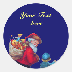 SANTA VINTAGE 2 RONDE STICKER