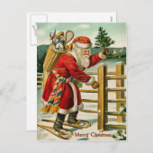 Santa Vintage Christmas Briefkaart (Voorkant / Achterkant)