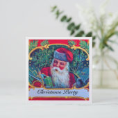SANTA VINTAGE CHRISTMAS PARTIJ KAART (Staand voorkant)