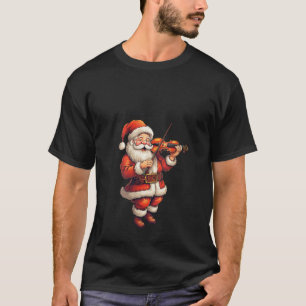 Santa Viool Speler Violinist Kerstmis Muziek Liefd T-shirt