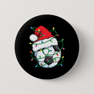 Santa Voetbal Sporten Bal Mannen Jongens Kerstmis  Ronde Button 5,7 Cm