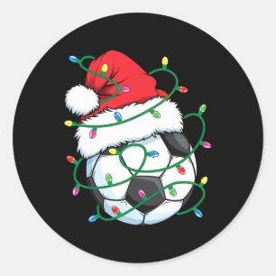 Santa Voetbal Sporten Bal Mannen Jongens Kerstmis Ronde Sticker