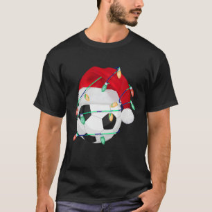 Santa Voetbal Sporten Bal Mannen Jongens Kerstmis T-shirt