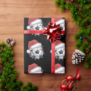 Santa Voetbal Sports Christmas Soccer Player Cadeaupapier