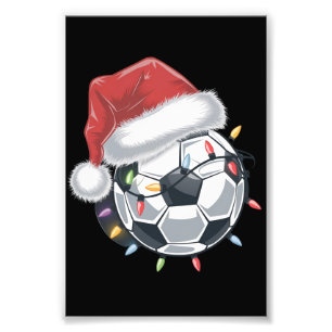 Santa Voetbal Sports Christmas Soccer Player Foto Afdruk
