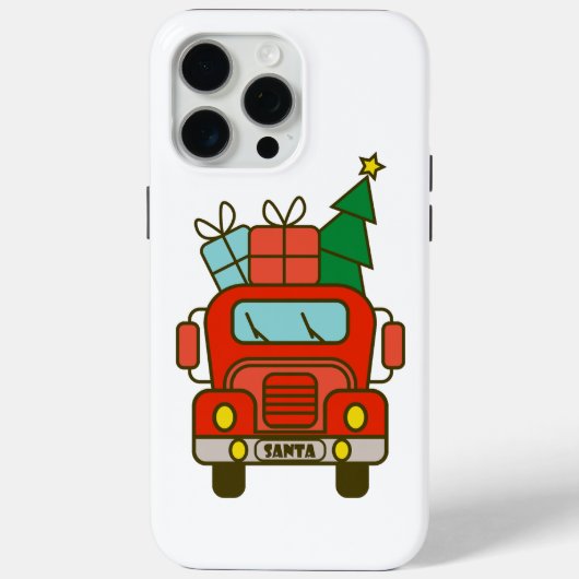 Santa vrachtwagen voorzijde uitzicht Vrolijk kerst Case-Mate iPhone Case (Achterkant)