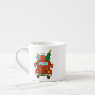 Santa vrachtwagen voorzijde uitzicht Vrolijk kerst Espresso Kop