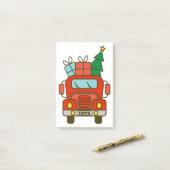 Santa vrachtwagen voorzijde uitzicht Vrolijk kerst Post-it® Notes (Op bureau)