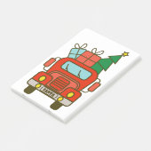 Santa vrachtwagen voorzijde uitzicht Vrolijk kerst Post-it® Notes (Schuin)