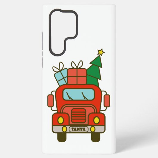 Santa vrachtwagen voorzijde uitzicht Vrolijk kerst Samsung Galaxy Hoesje (Achterkant)