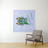 Santa vrachtwagen voorzijde uitzicht Vrolijk kerst Wandkleed (In Situ (horizontaal))