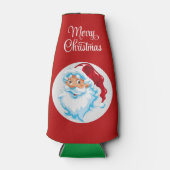 Santa Vrolijk Kerstmis Fles Cooler (Voorkant)