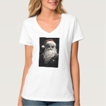 "Santa" Vrouwen Witte Kerst T-shirt