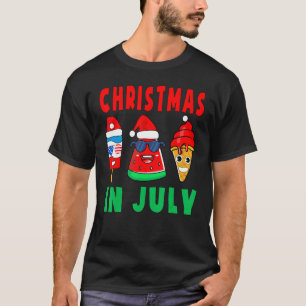 Santa Watermelon Ice Poppen Ice Cream Summer Chris T-shirt