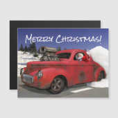 Santa Waving Driving Old 1941 Rusty Hotrod Coupe (Voorkant / Achterkant)