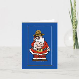 Santa Wearing Canadian Mountie Pet kerstkaart Kaart