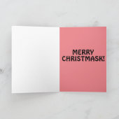 SANTA WEARING FACEMASK PANDEMIC CHRISTMAS KAARTEN (Binnen)