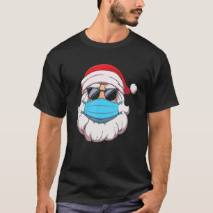 Santa Wearing Mask and Sunbril Quarantine Mannen T-shirt