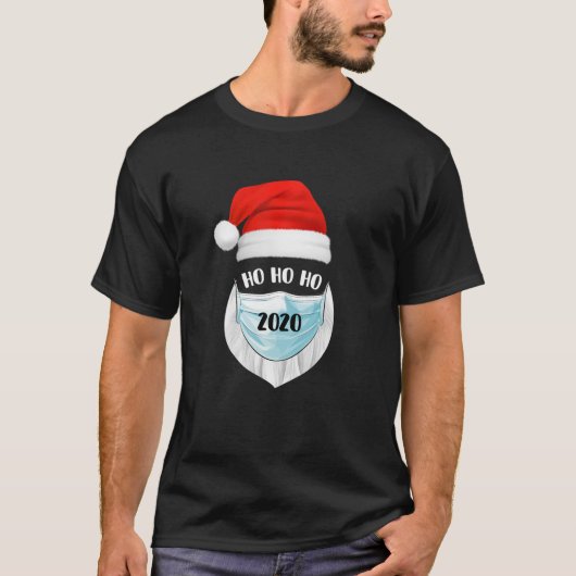 Santa Wearing Mask Funny Quarantine 2020 T-shirt (Voorkant)