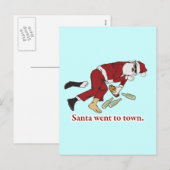 santa_went_to_town feestdagenkaart (Voorkant / Achterkant)