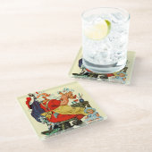 Santa-werk Glazen Onderzetter (Schuin)