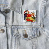 Santa-werk Vierkante Button 5,1 Cm (In situ)