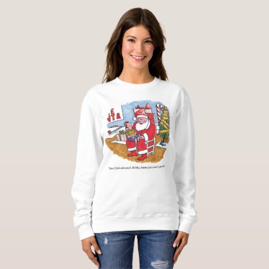 Santa Wet vrouwen witte sweatshirt (Voorkant volledig)