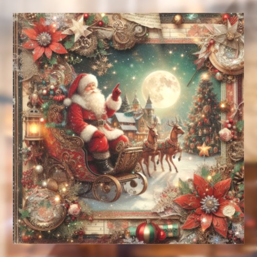 Santa Window Cling Raamsticker (Vel 2)