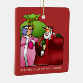 Santa Wine Humor Holiday Ornament (Rechts)