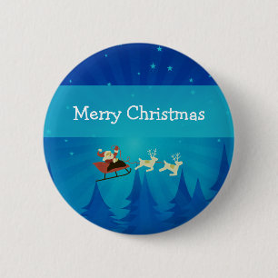 Santa Winter Scene Button