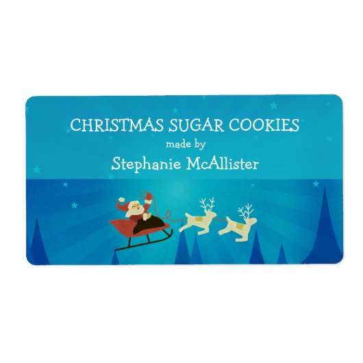 Santa Winter Scene Holiday Baking Labels (Voorkant)