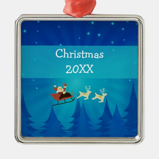 Santa Winter Scene Premium Ornament (Voorkant)