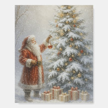 Santa Winter Snowy Christmas Tree Foam Boards