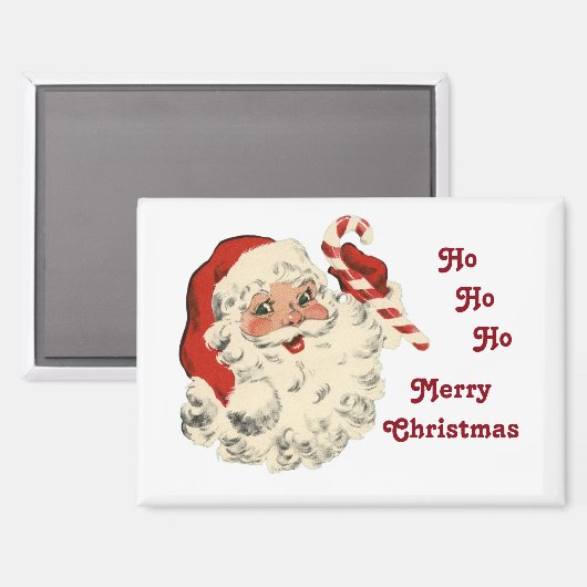 Santa With Candy Cane Magnet (Recto/Verso)