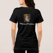 Santa With Mistletoe Tri-Blend Shirt (Achterkant)