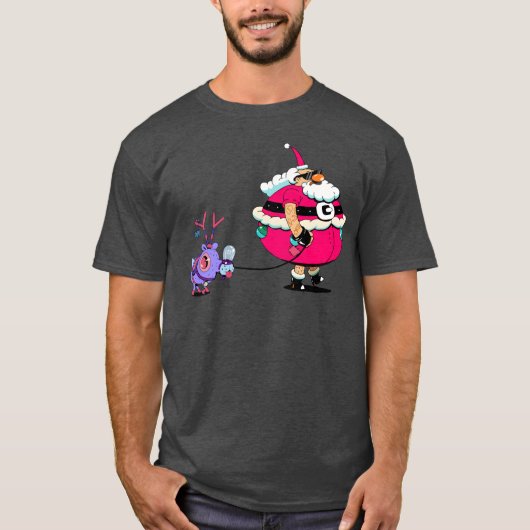 santa with retro t-shirt (Voorkant)