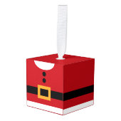 Santa Wooden Cube Christmas Ornament (Voorkant hoekig)