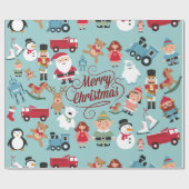 Santa Workshop-speelgoed Elves kerstpapier Cadeaupapier (Vlak)