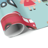 Santa Workshop-speelgoed Elves kerstpapier Cadeaupapier (Rol Hoek)