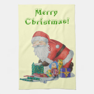 santa wrappers oorspronkelijke kerst theedoek