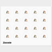 Santa Xmas Funny Llama Sloth Christmas (2) Ronde Sticker (Vel)