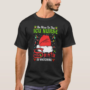 Santa Xmas pyjama's zijn mooi voor de Icu-verpleeg T-shirt