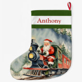 Santa Xmas Train Grote Kerstsok (Achterkant)