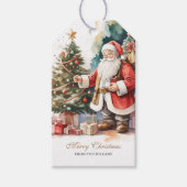 Santa & Xmas Tree gepersonaliseerde geschenk Labe Cadeaulabel (Voorkant)