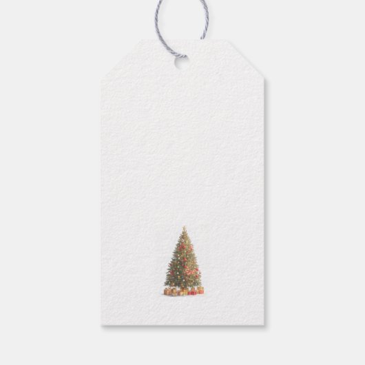 Santa & Xmas Tree gepersonaliseerde geschenk Labe Cadeaulabel (Achterkant)