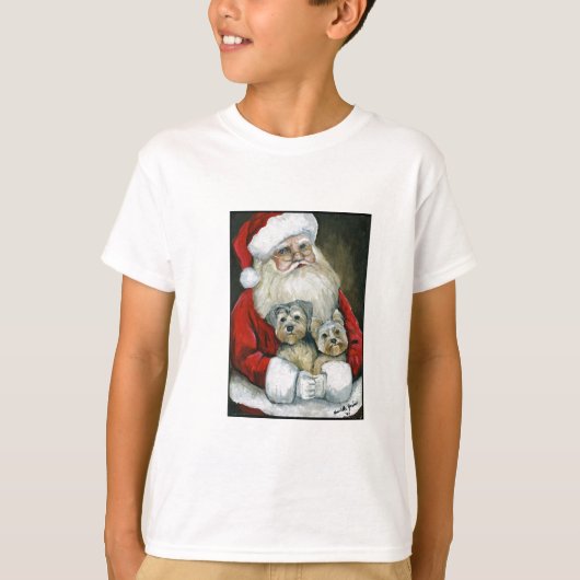 Santa & Yorkies Dog Art Kinder Sweatshirt (Voorkant)