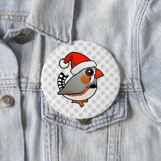 Santa Zebra Finch Ronde Button 4,0 Cm (In situ)