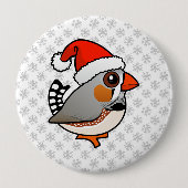Santa Zebra Finch Ronde Button 4,0 Cm (Voorkant)