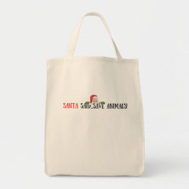 Santa zei redden dieren rendier kerstvakantie tote bag